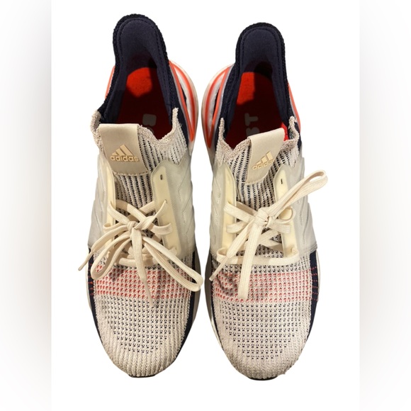 Adidas Men’s Boost Sneakers Coral and Beige - Picture 2 of 8
